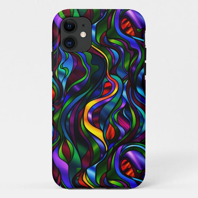 Psychedelic Abstract Stained Glass Case-Mate iPhone Case (Back)