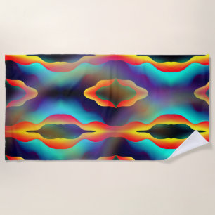 Psychedelic Abstract Trippy Bright Colours Beach Towel