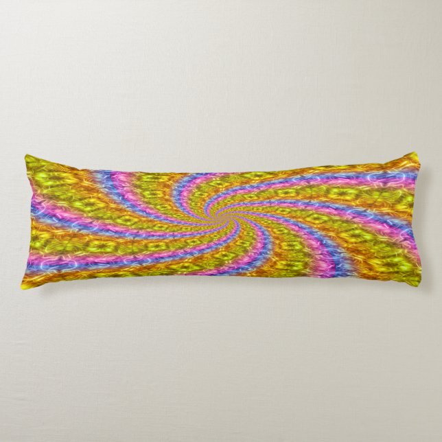 Psychedelic Abstract Vortex Body Pillow (Front)