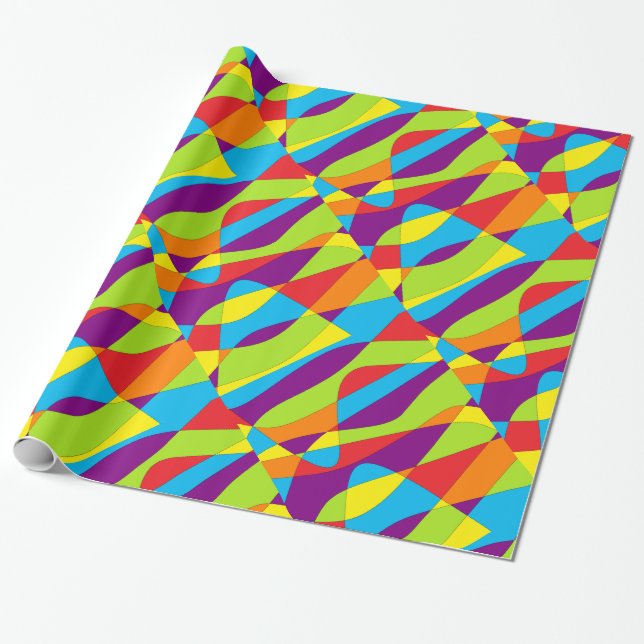 Psychedelic Abstract Wrapping Paper (Unrolled)