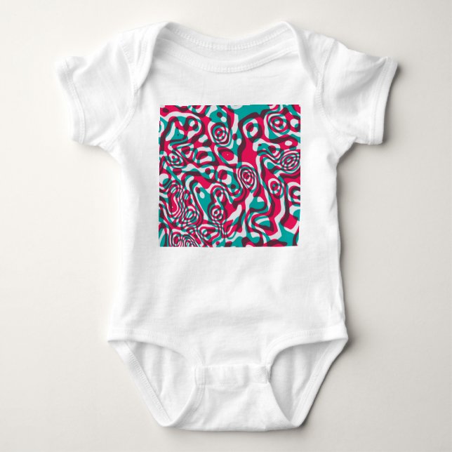 Psychedelic Acid Seamless Funky Background. Baby Bodysuit (Front)