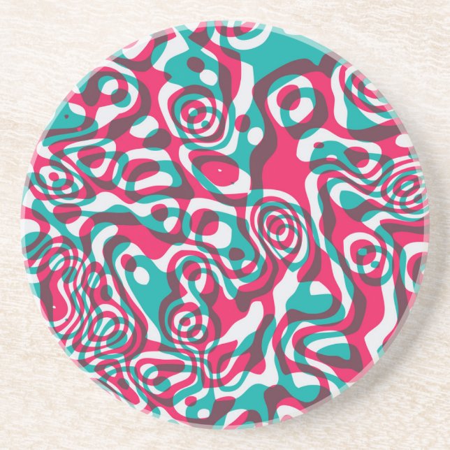Psychedelic Acid Seamless Funky Background. Coaster (Front)