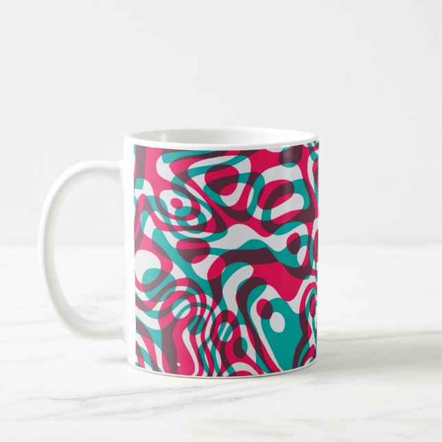 Psychedelic Acid Seamless Funky Background. Coffee Mug (Left)