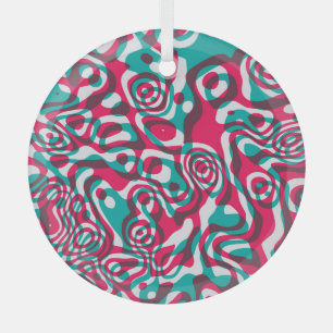 Psychedelic Acid Seamless Funky Background. Glass Tree Decoration