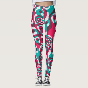 Psychedelic Acid Seamless Funky Background. Leggings