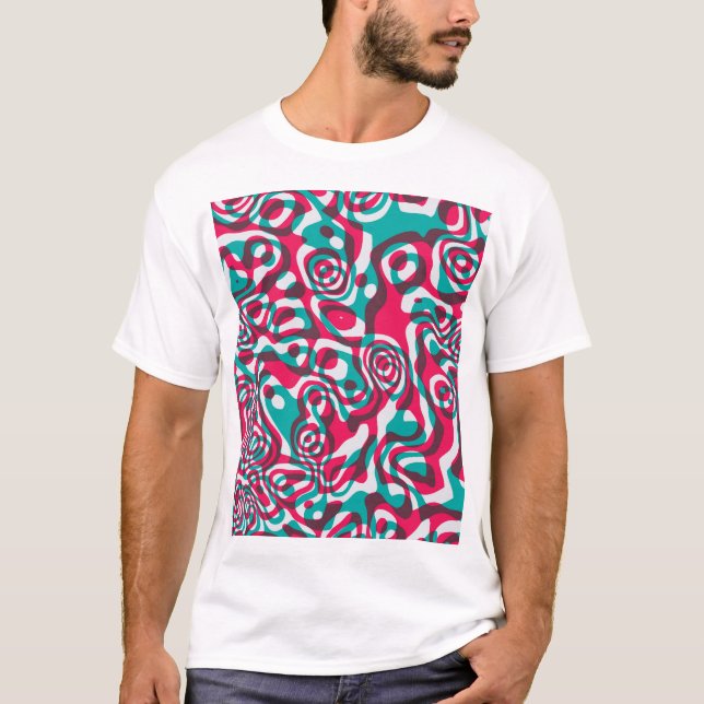 Psychedelic Acid Seamless Funky Background. T-Shirt (Front)