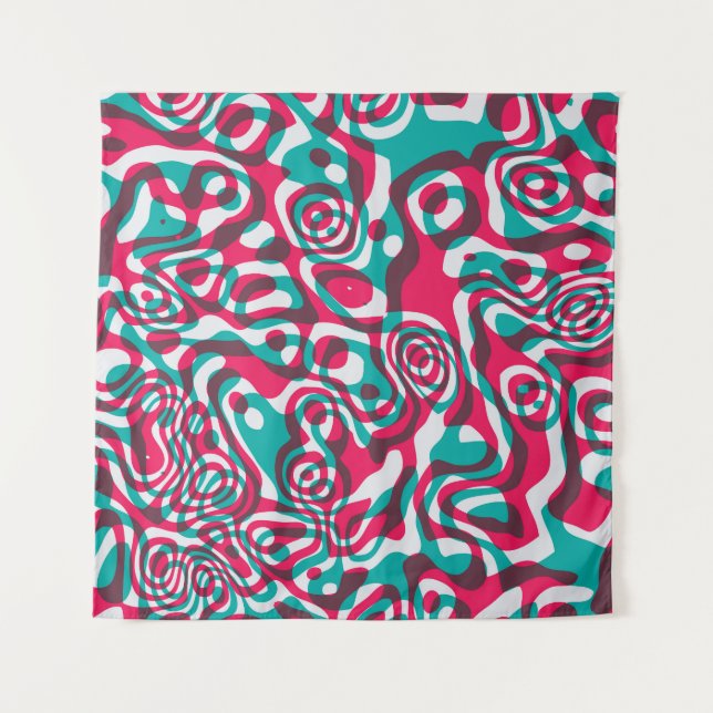 Psychedelic Acid Seamless Funky Background. Tapestry (Front)