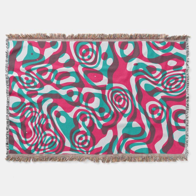 Psychedelic Acid Seamless Funky Background. Throw Blanket (Front)