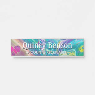 Psychedelic Acrylic Flow Art Desk Nameplate