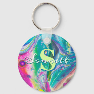Psychedelic Acrylic Flow Art Key Ring