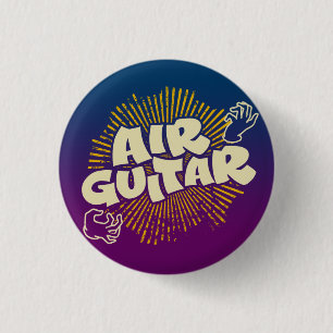 Psychedelic Air Guitar Retro Flair Pinback 3 Cm Round Badge