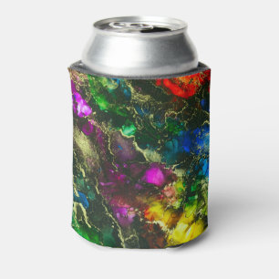 Psychedelic Alcohol Ink Abstract Painting Can Cooler