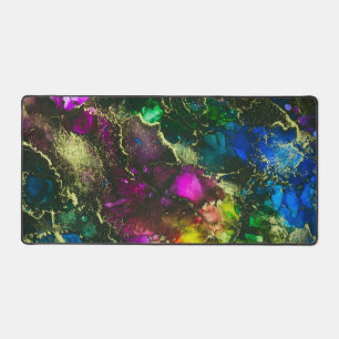 Psychedelic Alcohol Ink Abstract Painting Desk Mat