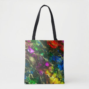 Psychedelic Alcohol Ink Abstract Painting Tote Bag