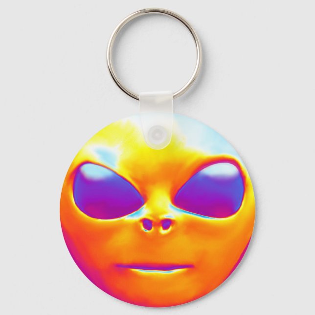 Psychedelic Alien Key Ring (Front)