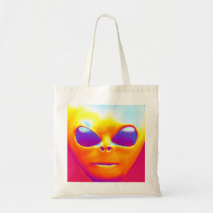 Psychedelic Alien Tote Bag