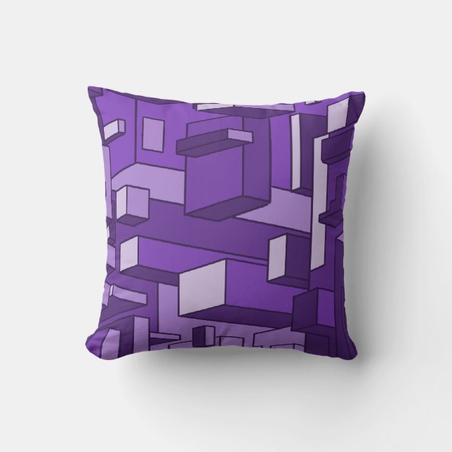 Psychedelic Amethyst Purple Throw Pillow (Front)