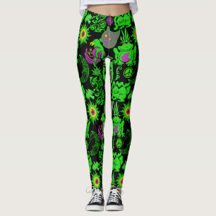 Psychedelic animals pattern Black BG Leggings
