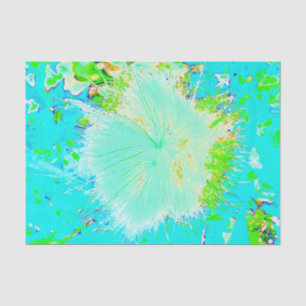 Psychedelic Aqua and Lime Green Milkweed Tissue Paper