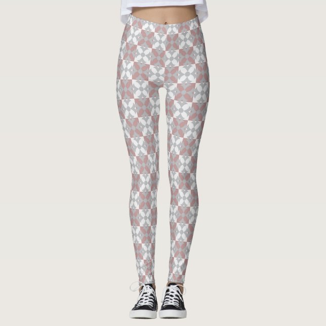 Psychedelic Arabesque Checked Leggings (Front)