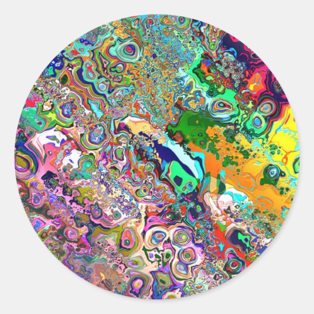 Psychedelic Art Classic Round Sticker (Front)