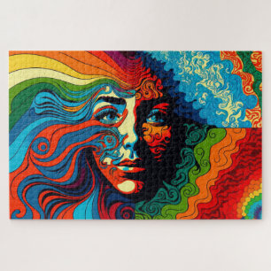 Psychedelic art of woman's face jigsaw puzzle