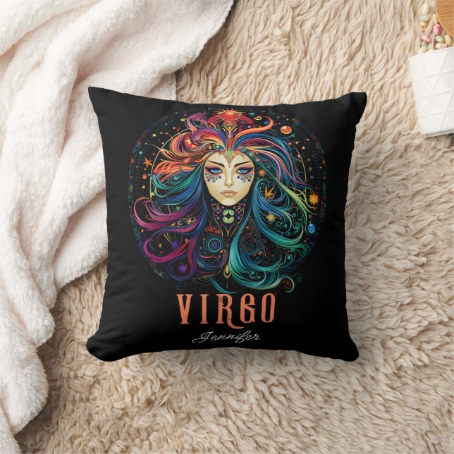Psychedelic Art Virgo Zodiac Name  Cushion (Blanket)