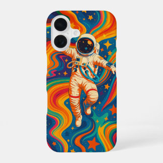 Psychedelic Astronaut – Groovy Cosmic Waves Postca iPhone 16 Case