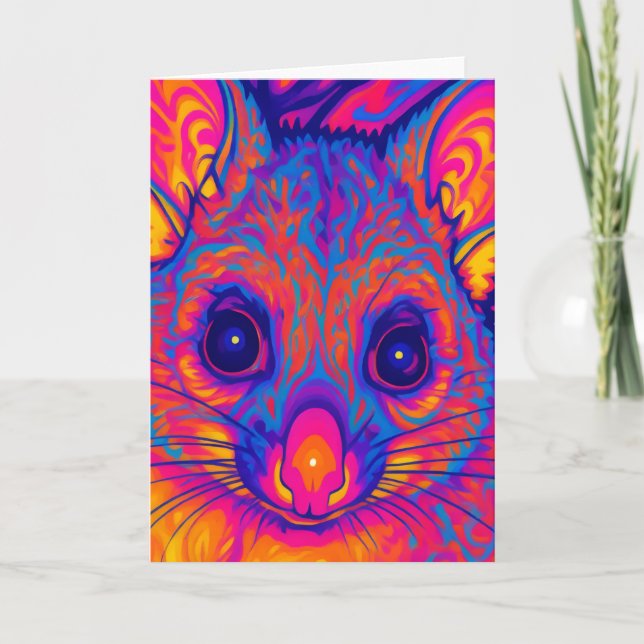 psychedelic Australian Bushtailed possum Card (Front)