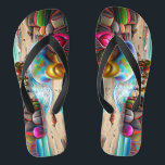 Psychedelic Balloons Colourful Created Flip Flops<br><div class="desc">Here are some custom flip flops with your own image or you can use mine either way you will be styling on the beach this summer. Make sure to bookmark this page to come back to it in the future. If you like/love our designs make sure to like or share...</div>