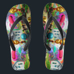 Psychedelic Balloons Colourful Created Flip Flops<br><div class="desc">Here are some custom flip flops with your own image or you can use mine either way you will be styling on the beach this summer. Make sure to bookmark this page to come back to it in the future. If you like/love our designs make sure to like or share...</div>