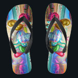 Psychedelic Balloons Colourful Created Flip Flops<br><div class="desc">Here are some custom flip flops with your own image or you can use mine either way you will be styling on the beach this summer. Make sure to bookmark this page to come back to it in the future. If you like/love our designs make sure to like or share...</div>