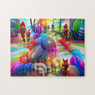 Psychedelic Balloons Welcome Home Jigsaw Puzzle