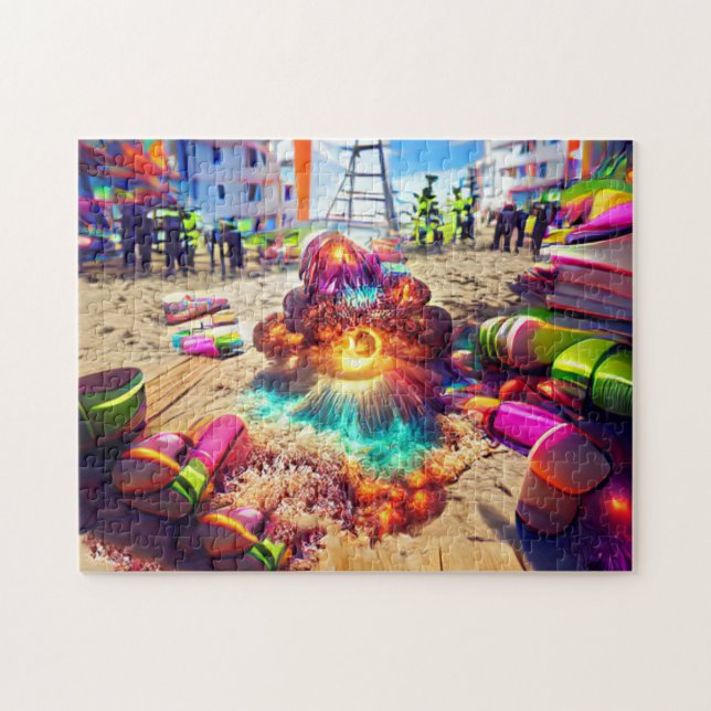 Psychedelic Balloons Welcome Home Jigsaw Puzzle (Horizontal)
