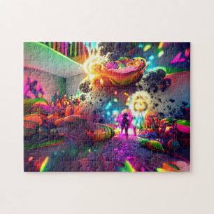 Psychedelic Balloons Welcome Home Jigsaw Puzzle