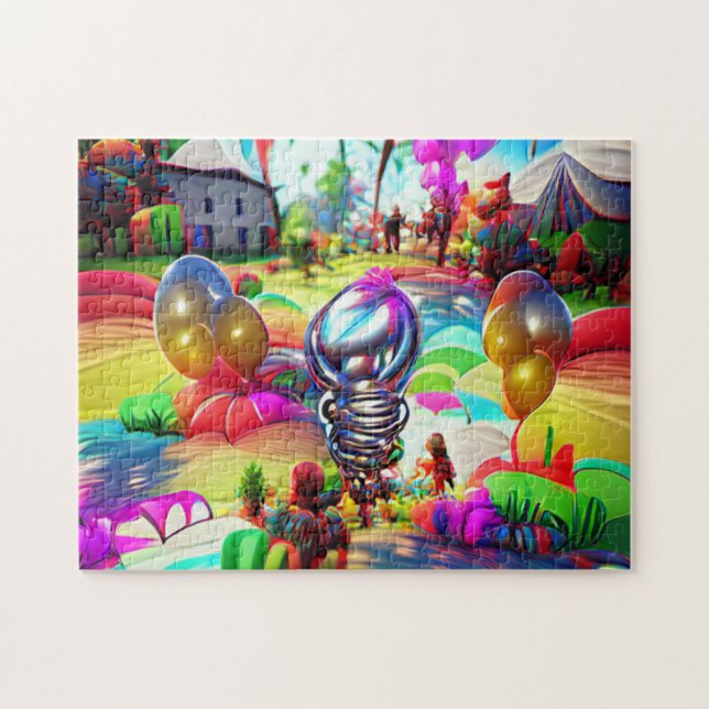 Psychedelic Balloons Welcome Home Jigsaw Puzzle (Horizontal)