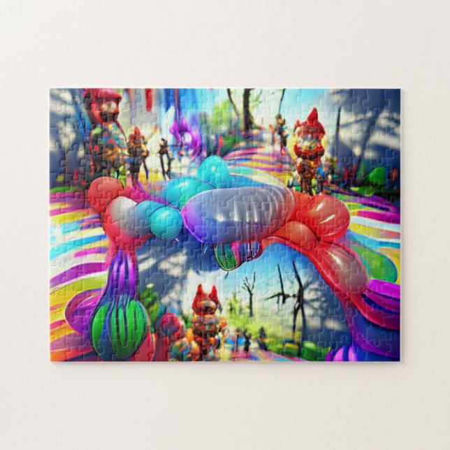 Psychedelic Balloons Welcome Home Jigsaw Puzzle (Horizontal)