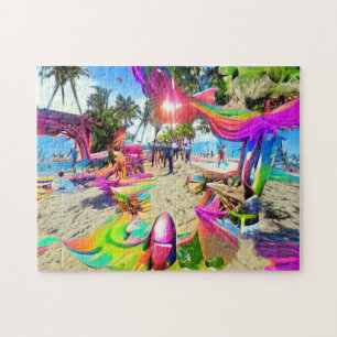 Psychedelic Balloons Welcome Home Jigsaw Puzzle