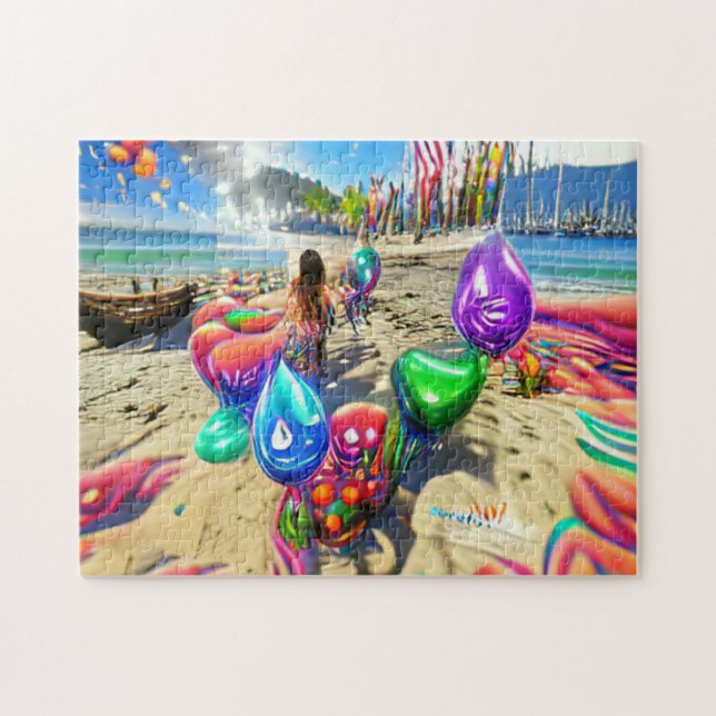 Psychedelic Balloons Welcome Home Jigsaw Puzzle (Horizontal)