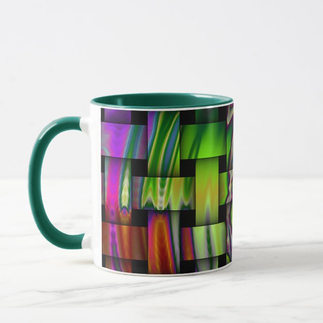 Psychedelic Basket Weave Ceramic Mug (Left)