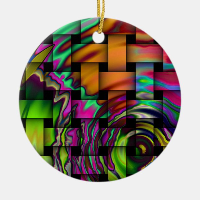 Psychedelic Basket Weave Ornament (Front)