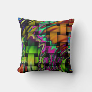 Psychedelic Basket Weave Throw PIllow