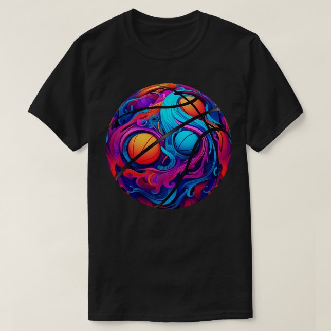 Psychedelic Basketball T-Shirt (Design Front)