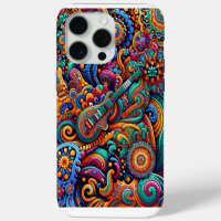 Psychedelic Batik Guitar Art–Colourful Retro Music