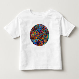 Psychedelic Batik Guitar Art–Colourful Retro Music Toddler T-Shirt