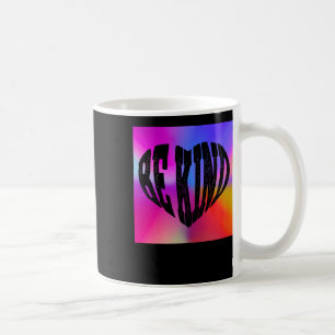 Psychedelic Be Kind Heart Design – Vibrant Rainbow Coffee Mug