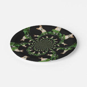Psychedelic Beige Chihuahua Humourous Paper Plate