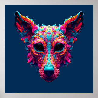 Psychedelic Best Friend - Dog Design T-shirt Poster