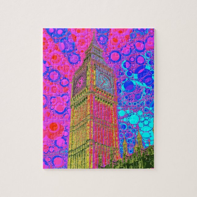 Psychedelic Big Ben Puzzle (Vertical)