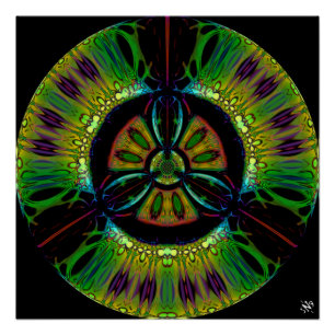 Psychedelic bio-hazard symbol (or whatever u see) poster